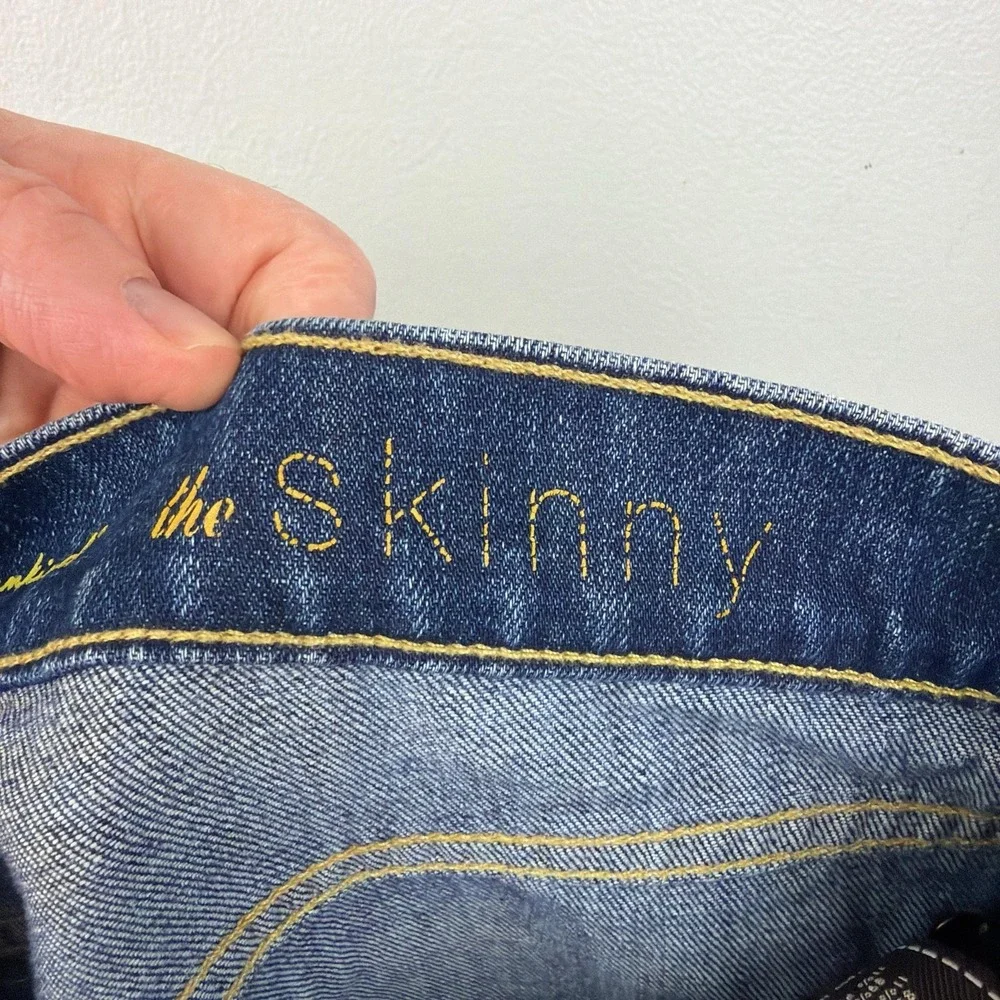 7 For All Mankind The Skinny Jeans Womens 27 Medium Wash Blue Slim Denim USA‎